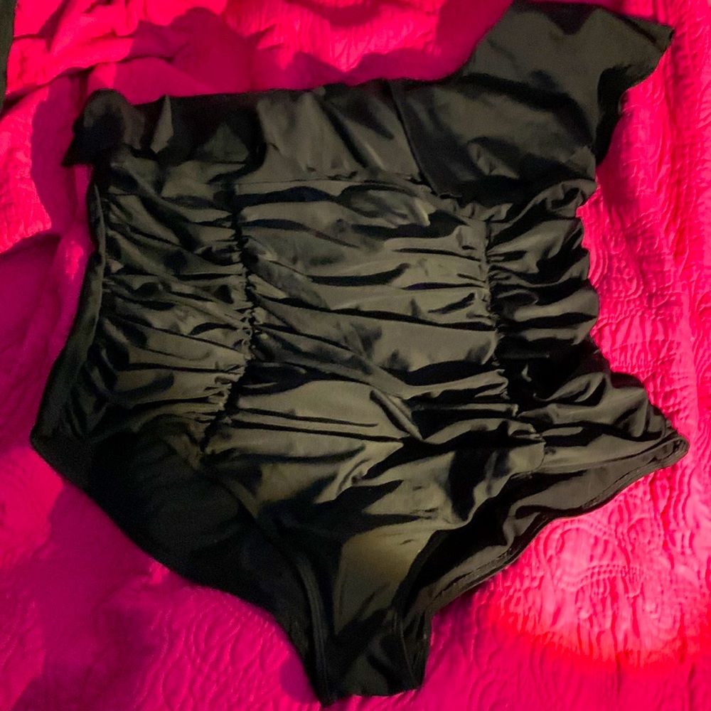 torrid Black Ruched One-Piece Swimsuit